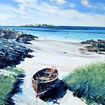 Dinghy on Traigh na Criche, Iona